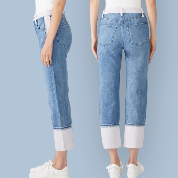 J Brand Denim - J Brand Straight Cropped Wynne Jeans with White Accents